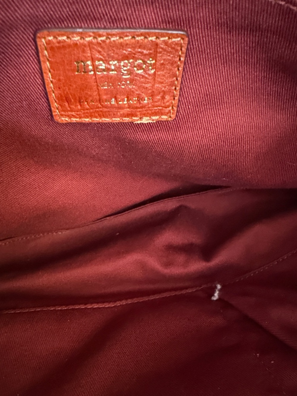 margot Croc-Embossed Burnt Orange Leather Tote - Picture 5 of 5